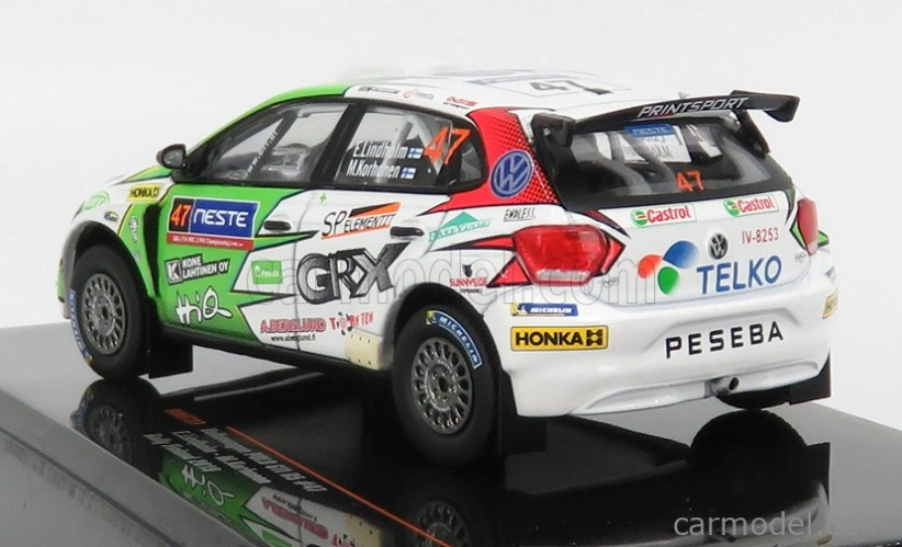 Ixo-models Volkswagen Polo Gti R5 Team Bauhaus N 47 Rally Finland 2019 E.lindholm - M.korhonen 1:43 Biela červená zelená