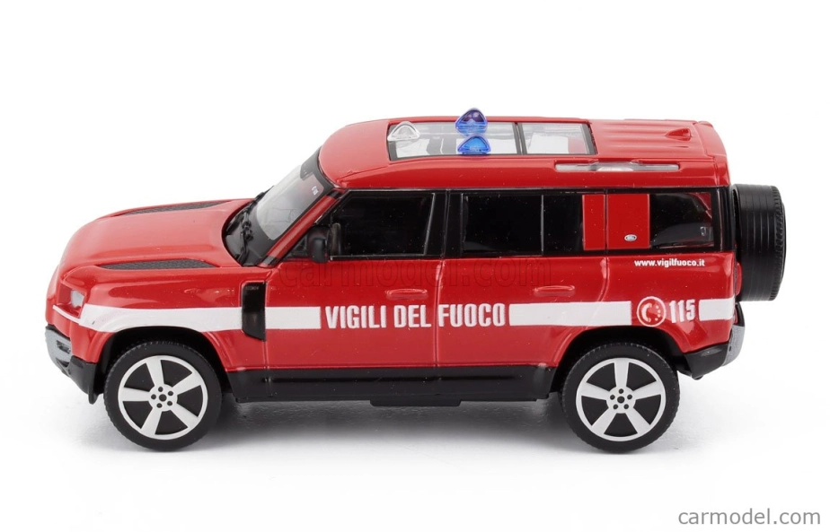Bburago Land rover New Defender 110 Vigili Del Fuoco 2022 1:43 Červená Bílá