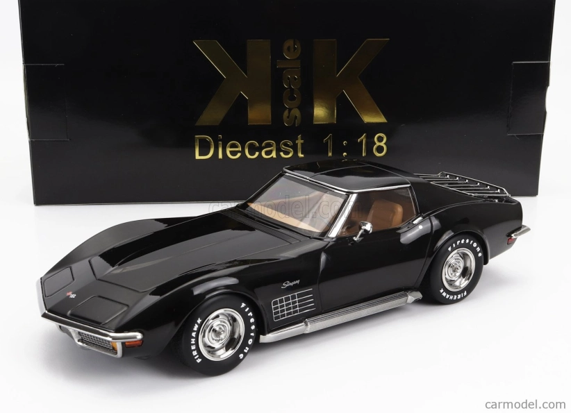 Chevrolet Corvette C3 1972 v mierke Kk - s odnímateľnou strechou 1:18 čierny