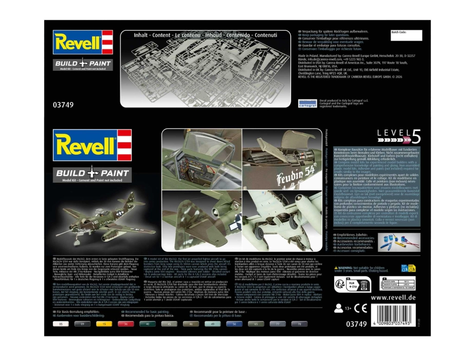 Plastic ModelKit letadlo 03749 - Messerschmitt Me262A-1a/U4 (1:32)
