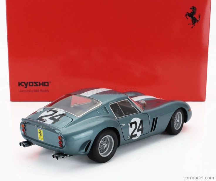 Kyosho Ferrari 250 Gto Coupe N 24 12h Sebring 1962 Philip Hill - Olivier Gendebien 1:18 Modrá