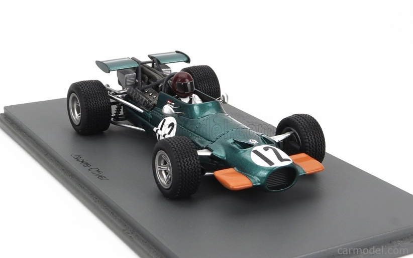 Spark-model BRM F1 139 N 12 Italy Gp 1969 Jackie Oliver 1:43 Zelená Žlutá