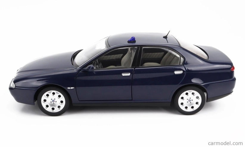 Mitica-diecast Alfa romeo 166 2.0 Twin Spark (with  Decals Comando Carabinieri - Comando Gdf E Civile) 1998 - Police (lampeggiante Applicabile Con Biadesivo - Flashing Light With Double-sided Tape) 1:18 Blue