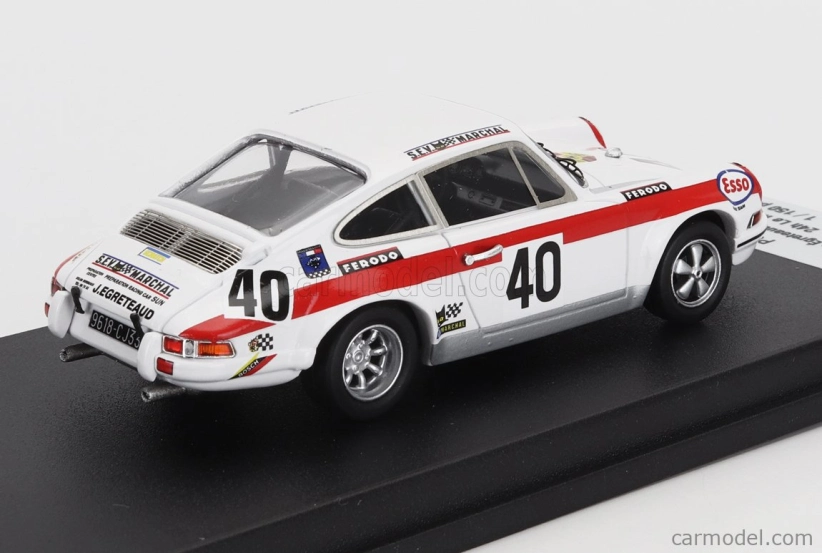 Trofeu Porsche 911s Coupe N 40 24h Le Mans 1971 Jean Egreteaud - Jean Marie Jacquemin 1:43 Biela červená