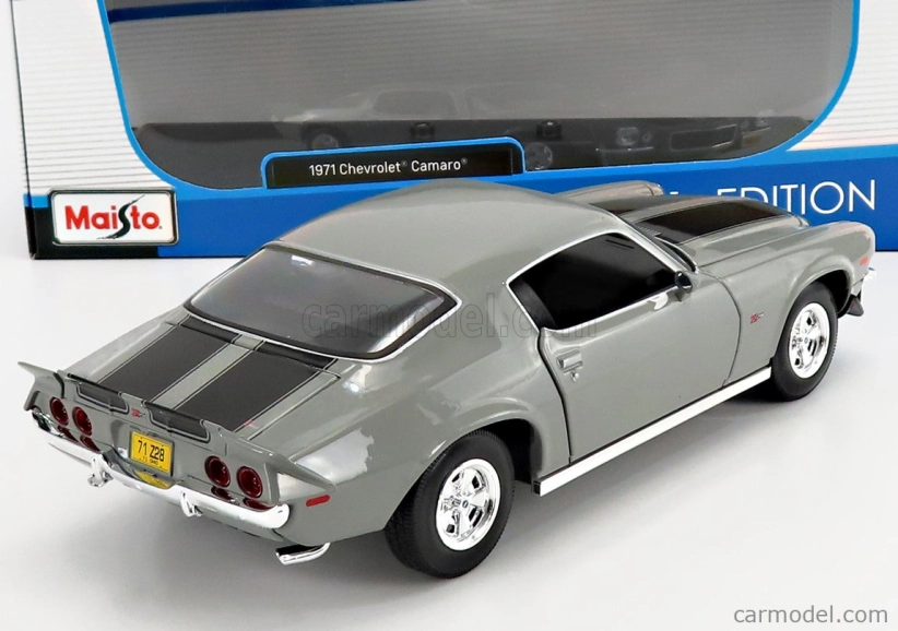 Maisto Chevrolet Camaro Z/28 Coupe 1971 1:18 Grey Met