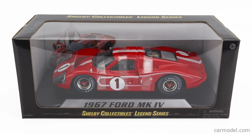 Shelby-collectibles Ford usa Gt40 Mkiv 7.0l V8 Team Shelby American Inc. N 1 Víťaz 24h Le Mans 1967 A.j.foyt - D.gurney 1:18 Červená Biela