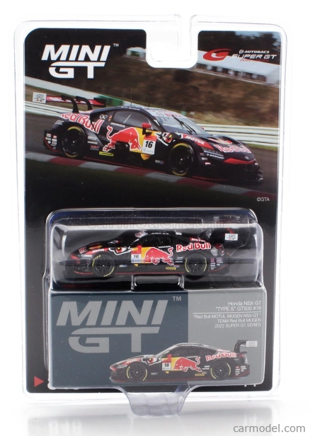 Mini-gt Honda Nsx-gt Team Red Bull Motul Mugen N 16 Class Super Gt 2022 Toshiki Oyu - Ukyo Sasahara 1:64 Černá Červená Žlutá