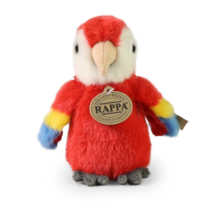 Rappa Plyšový papagáj Ara 16 cm červený ECO-FRIENDLY