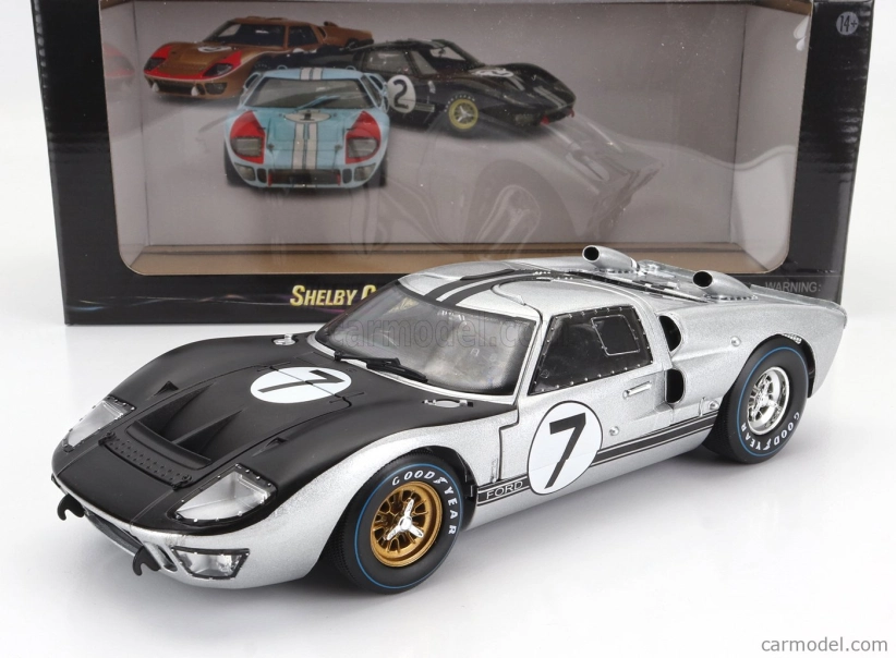 Shelby-collectibles Ford usa Gt40 Mkii 7.0l V8 Team Alan Mann Racing Ltd. N 7 24h Le Mans 1966 G.hill - B.muir 1:18 Silver Black