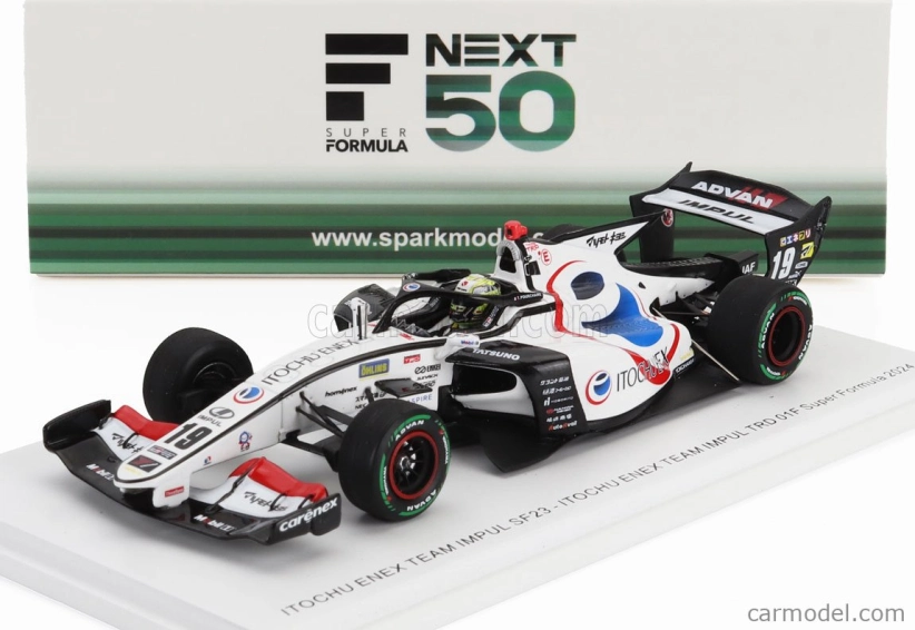Spark-model Dallara Sf23 Trd 01f Team Enex Impul N 19 Super Formula Season 2024 Theo Pourchaire 1:43 Bílá Černá Červená
