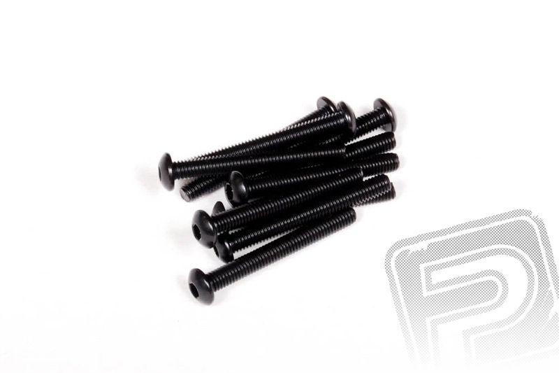 Imbusové skrutky s hlavou M3x25mm (čierne, 10 ks)