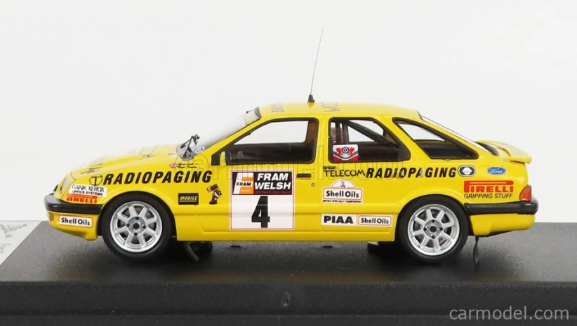 Trofeu Ford england Sierra Xr4 N 4 Rally Welsh 1987 M.lovell - R.freeman 1:43 Žltá