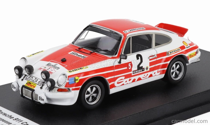 Trofeu Porsche 911 Carrera Rs Coupe (night Version) N 2 Rally Tour De Corse 1972 Gerard Larrousse - Christian Delferier 1:43 Bílá Červená