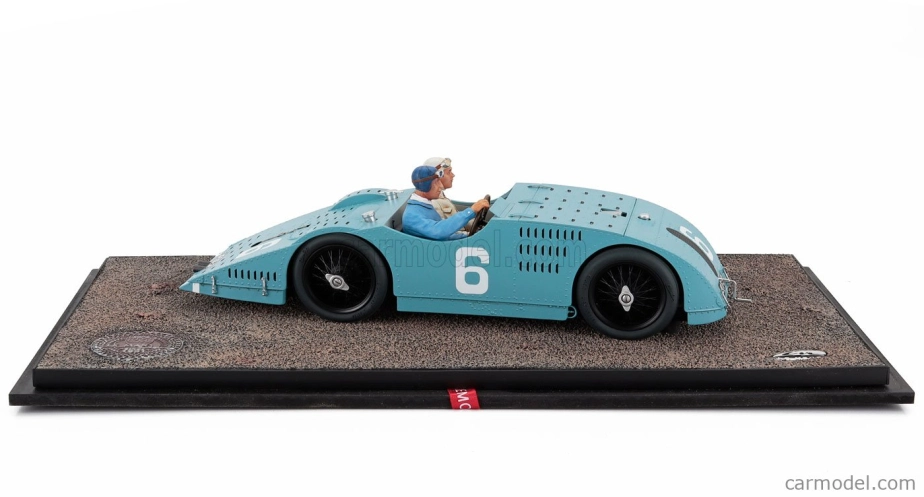 Le mans miniatures Bugatti F1  Type 32 N 6 3rd A.c.f. Gp 1923 With Pilot Driver Figures 1:18 Matt Blue