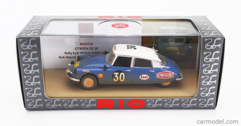 Rio-models Citroen Ds19 (dirty And Night Version) N 30 Rally East African Safari 1965 Bob Neyret - Jacques Terramorsi 1:43 Modrá Bílá