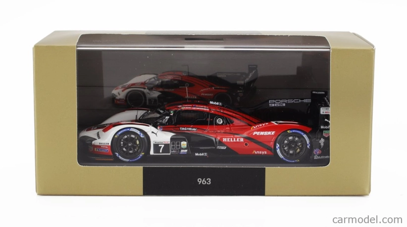 Spark-model Porsche 963 9rd 4.6l Turbo V8 Team Porsche Penske Motorsport N 7 Winner 24h Daytona 2024 Matt Campbell - Dane Cameron - Felipe Nasr - Josef Newgarden 1:43 Červená Bílá Černá