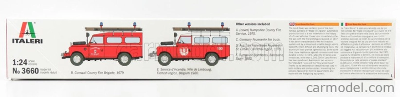 Italeri Land rover Land Iii Series 109 Hampshire Service Fire Engine 1961 1:24 /