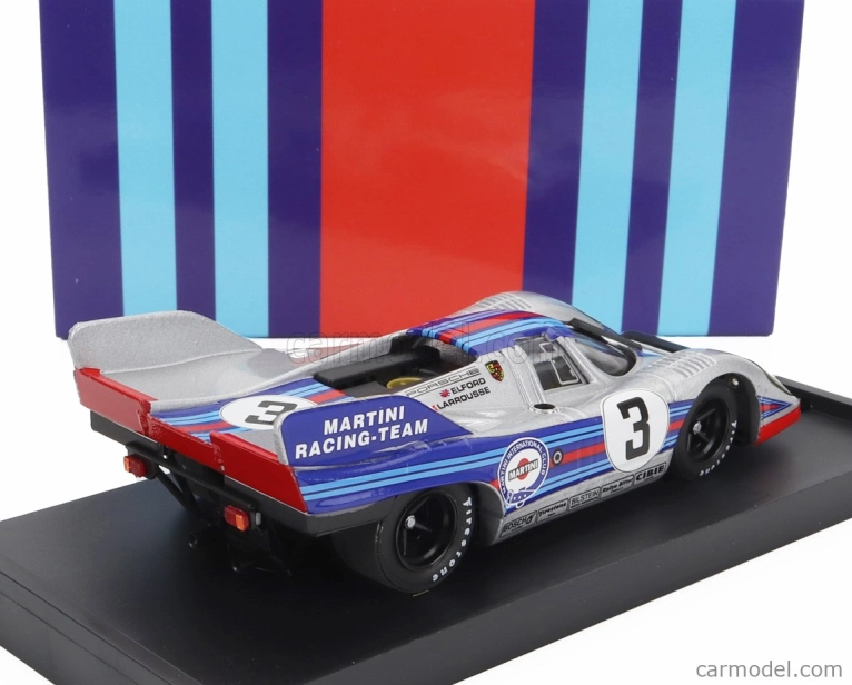 Brumm Porsche 917k Team Martini Racing N 3 1000km Monza 1971 Vic Elford - Gerard Larousse 1:43 Silver Blue