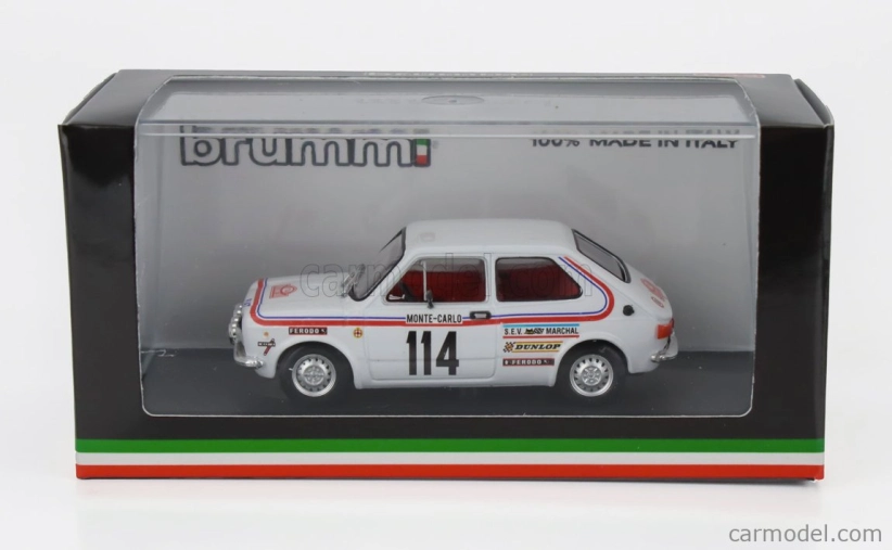 Brumm Fiat 127 1-series (night Version) N 114 Rally Montecarlo 1973 Bernard Dongues - Christian Soulie 1:43 Bílá