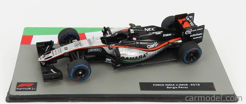 Edicola Force india F1 Mercedes Vjm09 Sahara Team Sahara Force India F1 N 11 Season 2016 Sergio Perez 1:43 Černá Stříbrná Oranžová