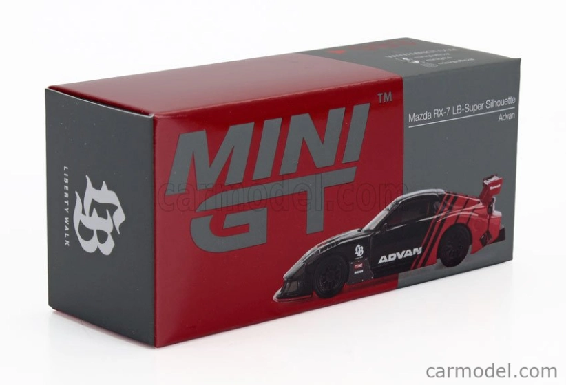 Mini-gt Mazda Rx-7 Lb Works Super Silhouette Advan Lhd 2006 1:64 Černá Červená