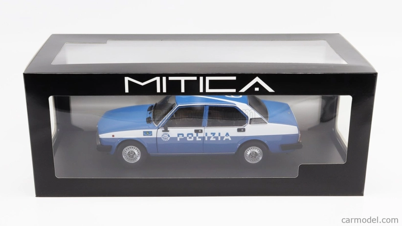 Mitica-diecast Alfa romeo Alfetta 2000 Polizia Stradale 1978 Police 1:18 Modrá Bílá