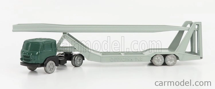 Officina-942 Fiat 682 T2 Truck Bisarca Car Transporter 1955 1:76 zelená strieborná