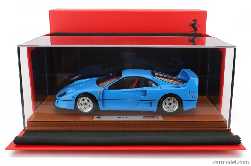 Bbr-models Ferrari F40 1987 - Con Vetrina - With Showcase 1:18 Azzurro - Světle Modrá