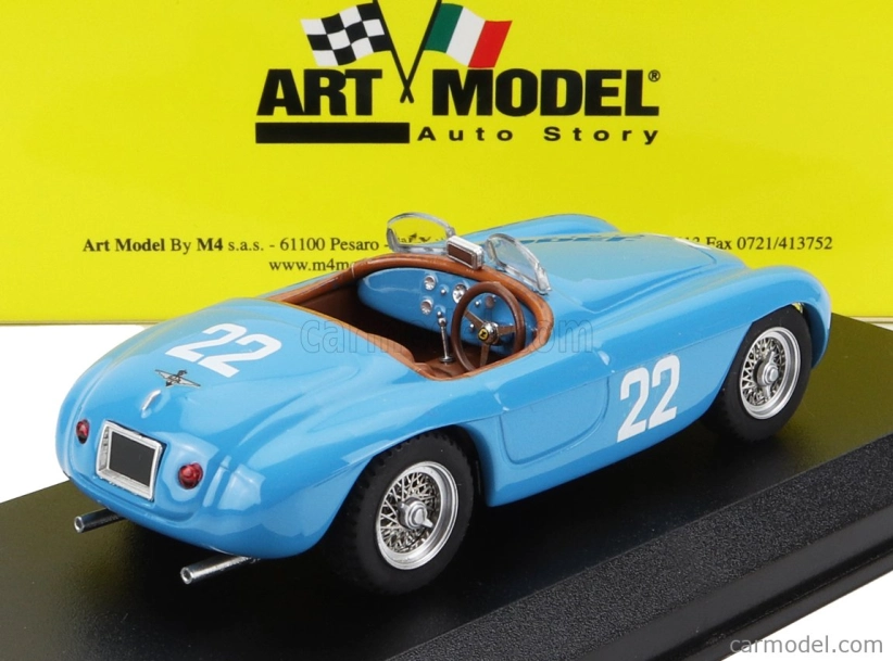 Art-model Ferrari 166mm Barchetta Spider N 22 Montecarlo 1952 L.ferraud 1:43 Light Blue