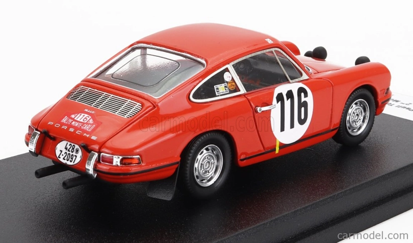 Trofeu Porsche 911t Coupe (night Version) N 116 2nd Rally Montecarlo 1968 P.toivonen - M.tiukkanen - 1:43 Orange