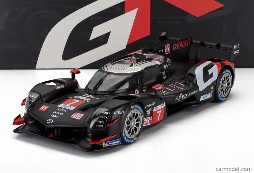 Ixo-models Toyota Gr010 3.5l V6 Turbo Hybrid Team Gazoo Racing N 7 24h Le Mans 2024 Kamui Kobayashi - Jose Maria Lopez - Nyck De Vries 1:18 Black