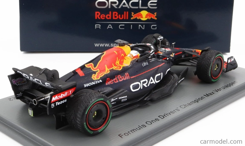 Spark-model Red bull F1  Rb18 Team Oracle Red Bull Racing N 1 Winner Japan Gp With Pit Board World Champion 2022 Max Verstappen 1:43 Matná Modrá Žlutá Červená