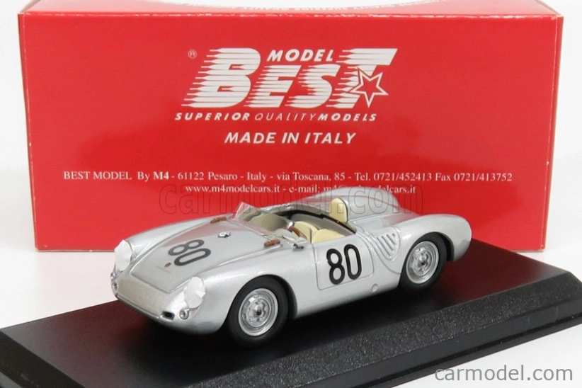 Najlepší model Porsche 550 Rs N 80 Targa Florio 1958 Scarlatti - Barth 1:43 Silver