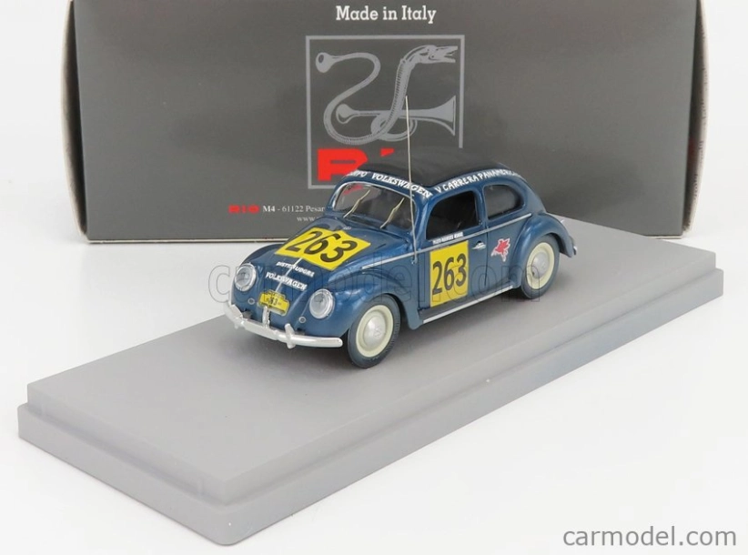 Rio-models Volkswagen Beetle Kafer Maggiolino Closed Roof N 263 Rally Panamericana 1954 M.hinke 1:43 Blue