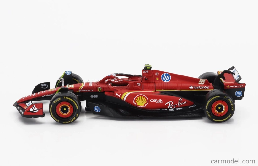 Bburago Ferrari F1  Sf-24 Team Scuderia Ferrari N 55 5th Emilia Romagna Imola Gp 2024 Carlos Sainz 1:43 Červená Černá