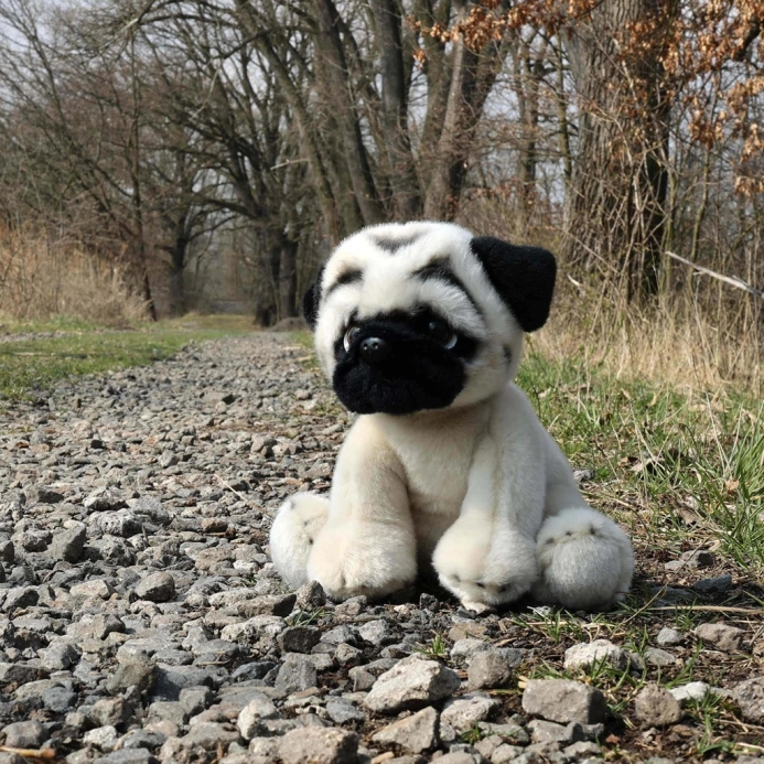Rappa Plyšový pes mops 30 cm ECO-FRIENDLY
