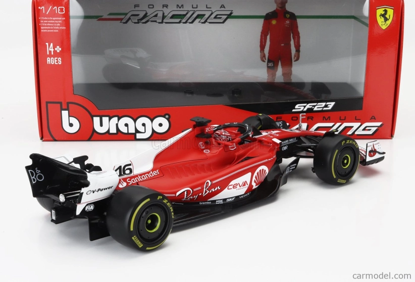 Bburago Ferrari F1  Sf-23 Team Scuderia Ferrari N 16 2nd Las Vegas Usa Gp 2023 Charles Leclerc 1:18 Červená Bílá Černá