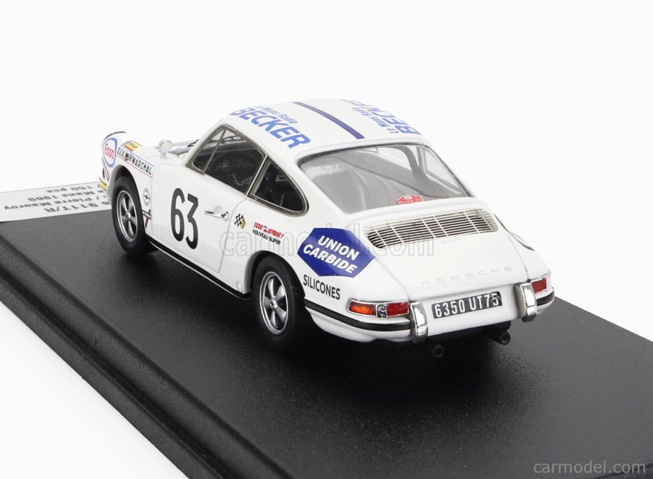Trofeu Porsche 911t Coupe Team Marcel Martin N 63 24h Le Mans 1969 Rene Mazzia - Pierre Mauroy 1:43 Biela čierna