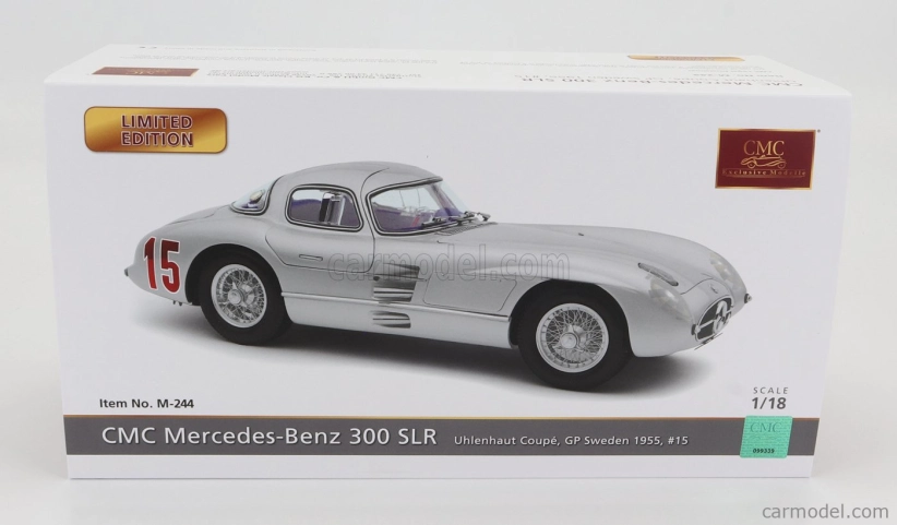 Cmc Mercedes Benz 300 Slr Uhlenhaut Coupe N 15 Sweden Gp 1955 1:18 Strieborná