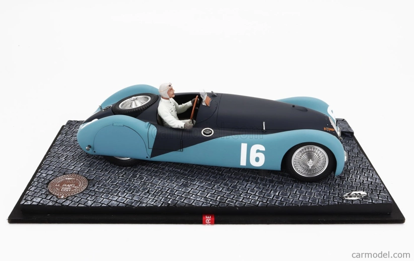 Miniatúry Le mans Bugatti F1 Type 57s 45 N 16 A.c.f. Gp 1937 Pierre Wimille 1:18 2 tóny matná modrá