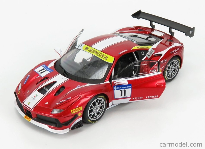 Bburago Ferrari 488 Challenge N 11 Racing 2017 1:24 Red Met