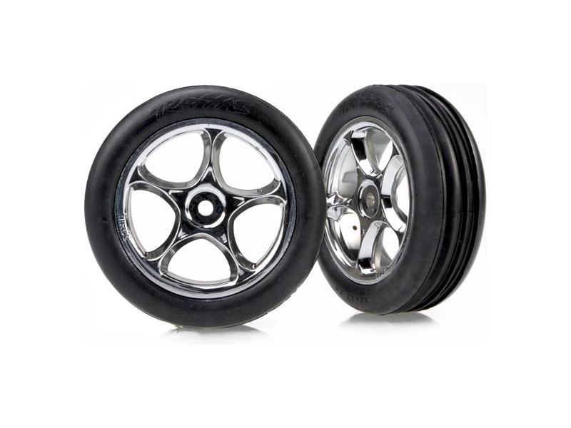 Traxxas koleso 2.2", disk Tracer strieborný, pneu Ribbed (2)