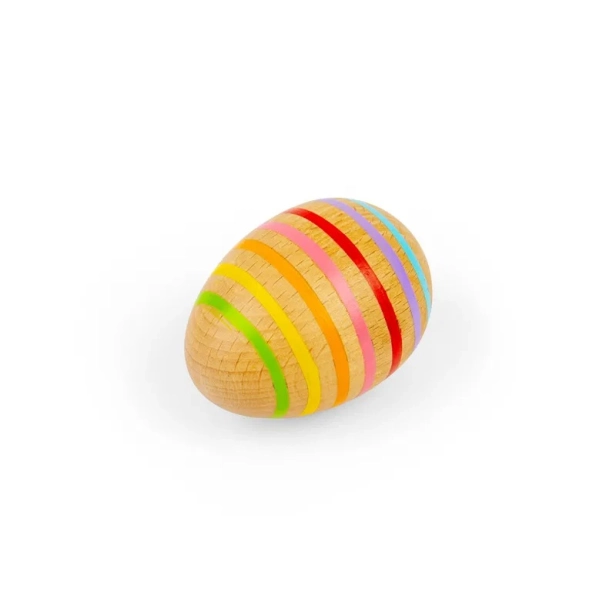 Bigjigs Toys Pruhované drevené hudobné vajíčko