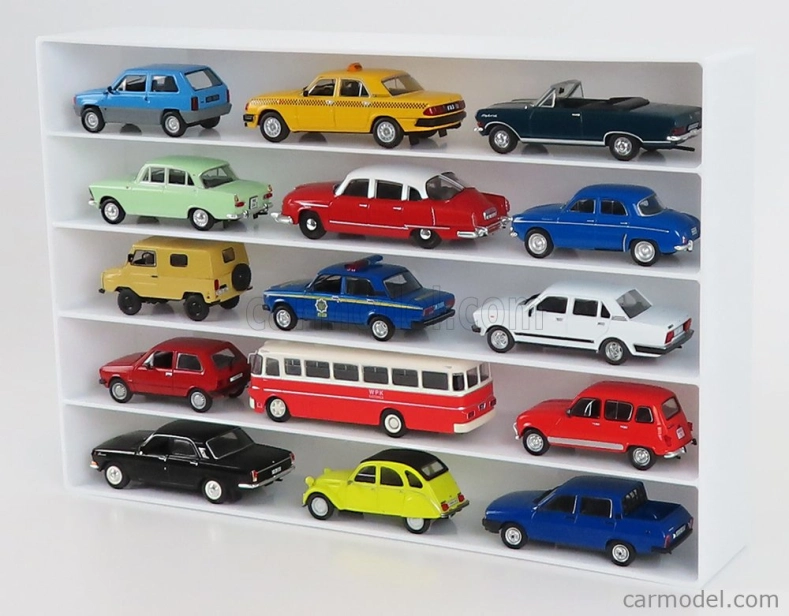 Vetrina display box Accessories Espositore Aperto - For Auto 1/43 1/64 - Cars Not Included - Lungh.lenght Cm 36.8 X Largh.width Cm 6.7 X Alt.height Cm 24.3 (altezza Utile Tra I Ripiani Cm 4.5 Inner Height Among Shelves) 1:43 Bílá
