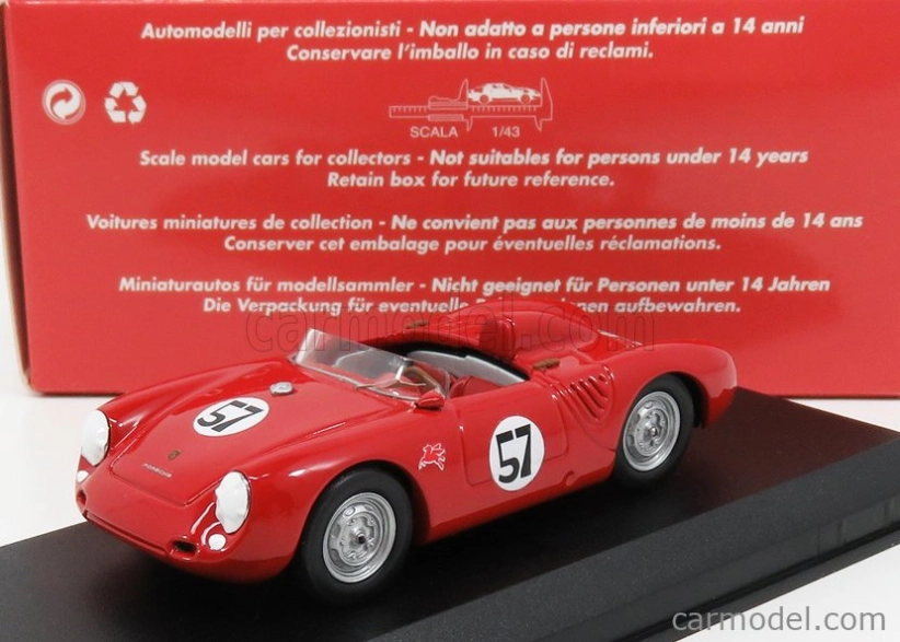 Najlepší model Porsche 550 Rs Spider N 57 Winner Paramaunt Ranch 1957 J.mcafee 1:43 Red