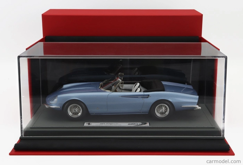 Bbr-models Ferrari 365 California S/n08347 Spider Cabriolet Geneve Motorshow 1966- Con Vetrina - With Showcase 1:18 Světle Modrá Met
