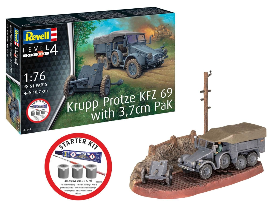 Starter Kit military 73344 - Krupp Protze KFZ 69 with 3,7cm Pak (1:76)