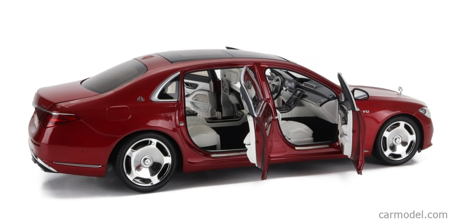 Almost-real Mercedes benz S-class S600 V12 Biturbo Maybach 2021 1:18 Red