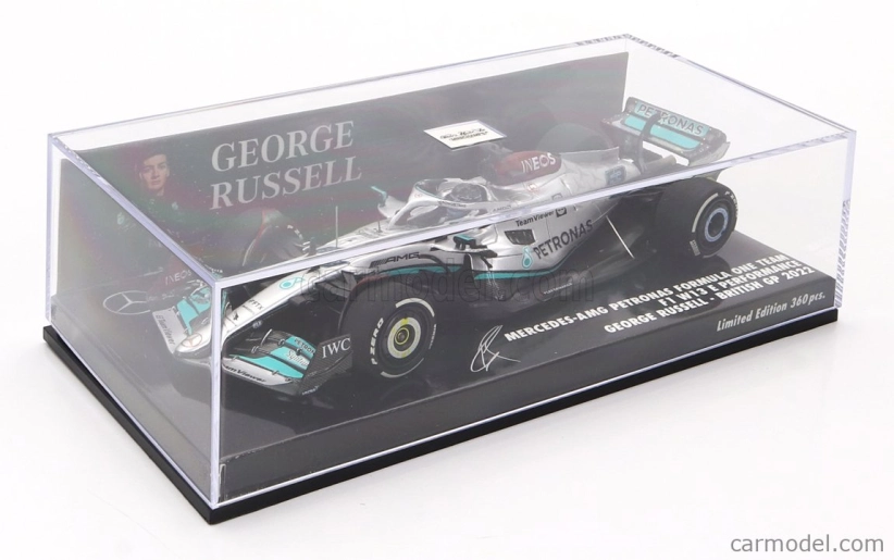 Minichamps Mercedes gp F1 W13e Team Mercedes-amg Petronas F1 N 63 Silverstone British Gp 2022 George Russel 1:43 Silver Green