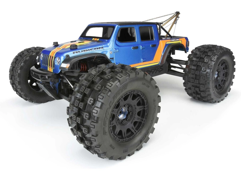 Kolesá Pro-Line 3,8", pneumatiky Badlands MX38 HP Belted, čierny disk Raid H17 (2)